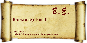 Barancsy Emil névjegykártya
